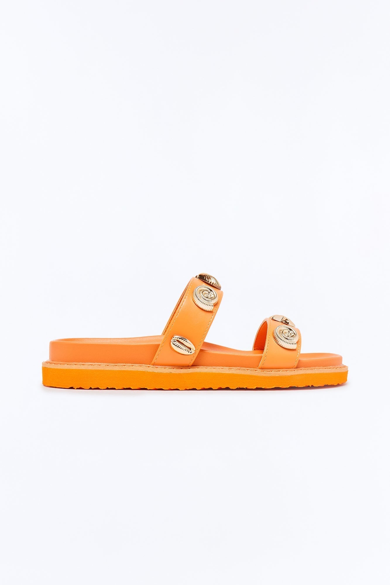 Ariella Shell Slides - Orange