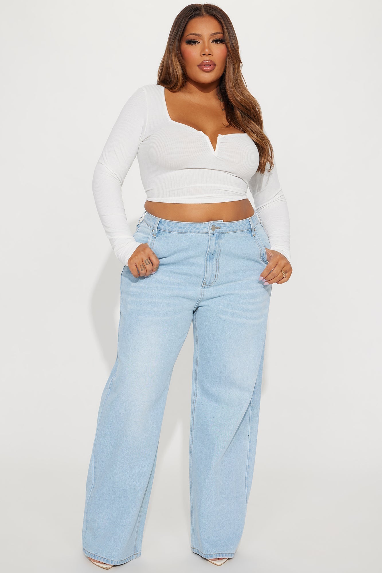 Calling It Off Baggy Jeans - Light Wash