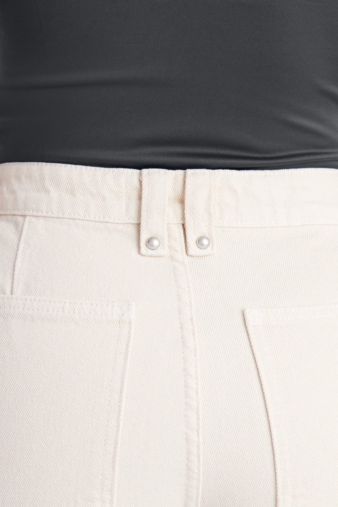 Carolina High Rise Denim Shorts - Cream