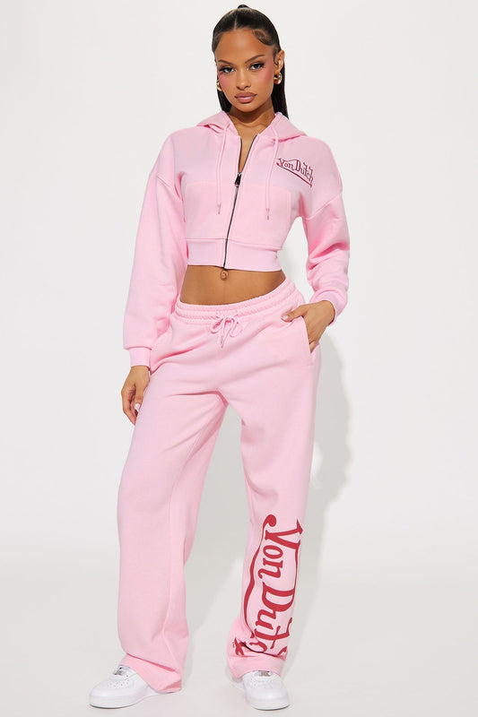 Von Dutch Wide Leg Pant - Light Pink