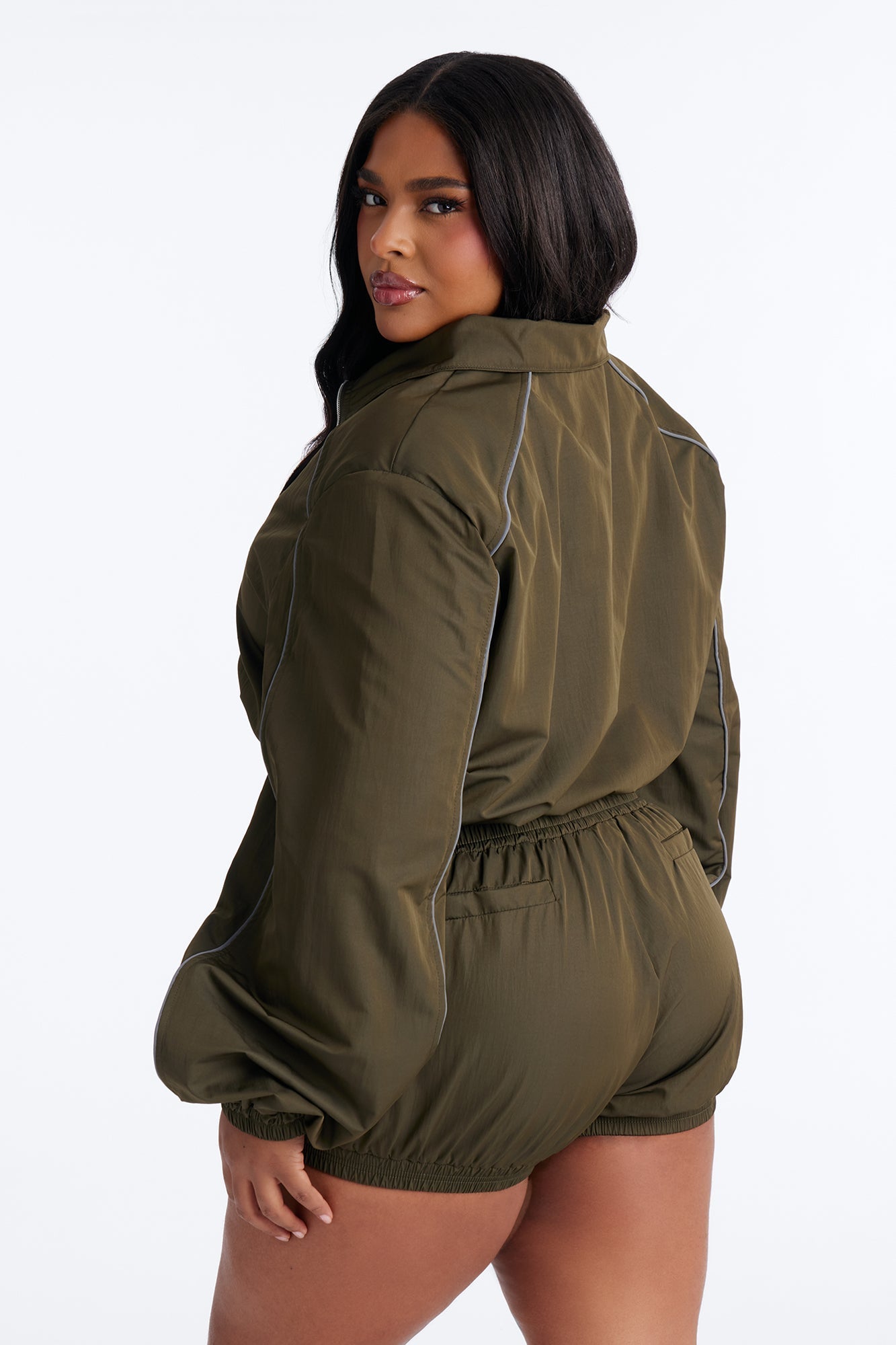 Make A Move Windbreaker Bloomer Shorts - Olive