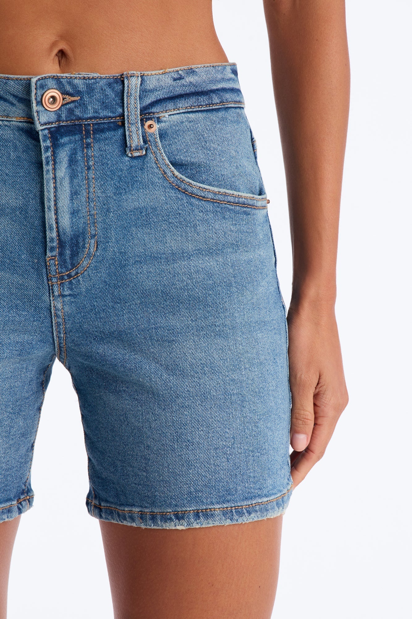 Staycation Stretch Denim Shorts - Vintage Wash