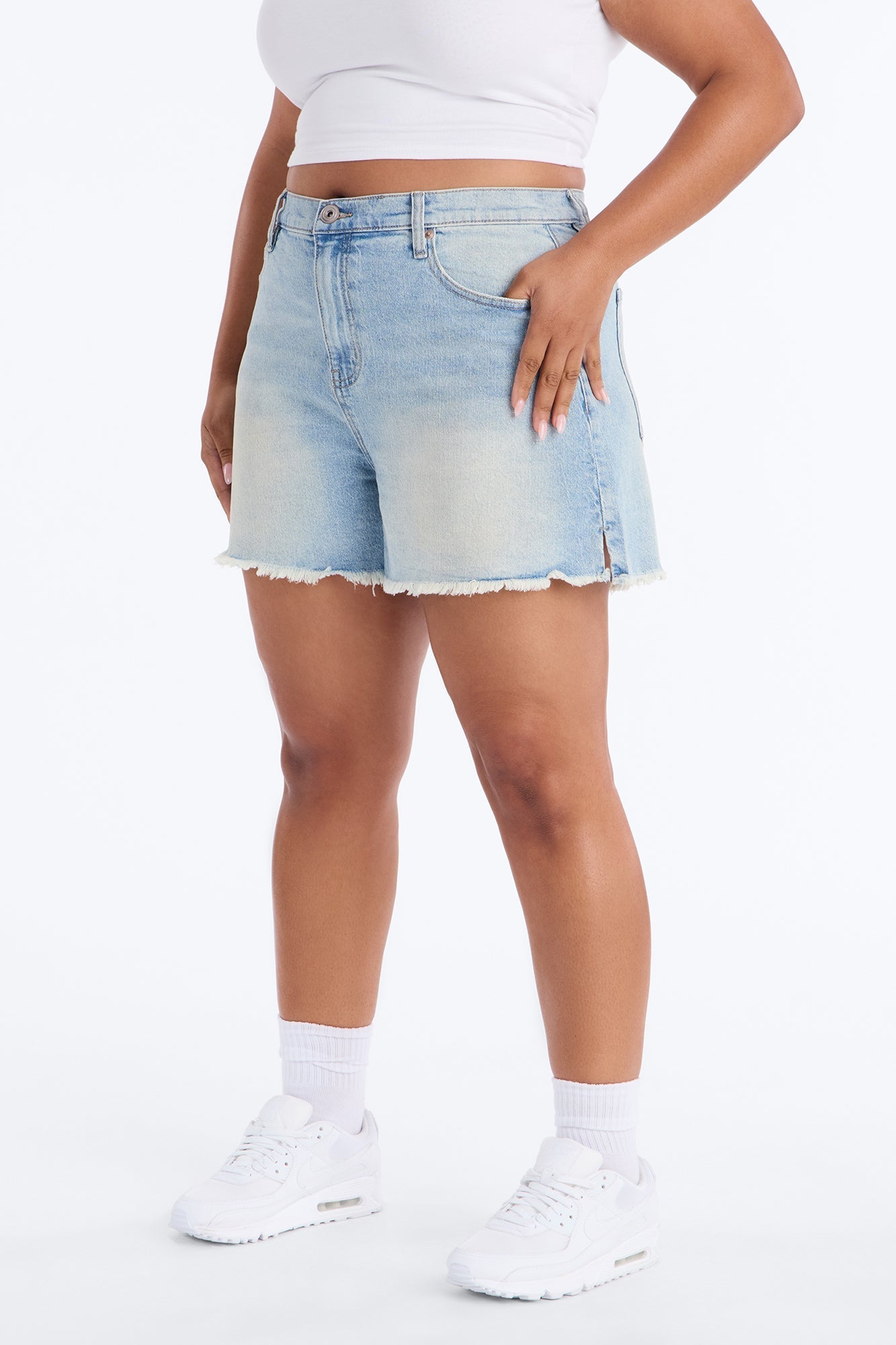 Kaleigh Stretch Denim Shorts - Vintage Wash
