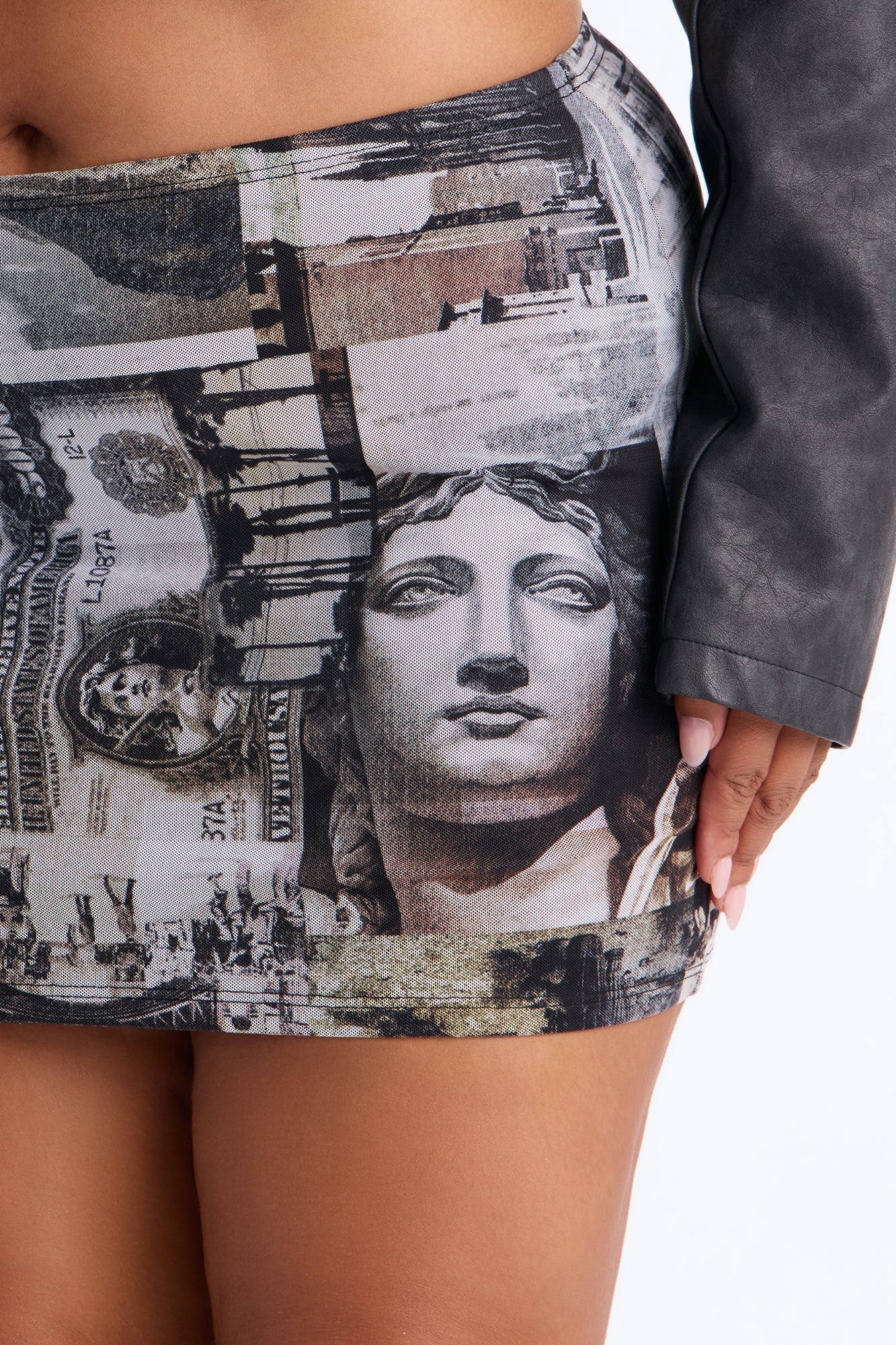 Clock It Mesh Micro Mini Skirt - Black/combo