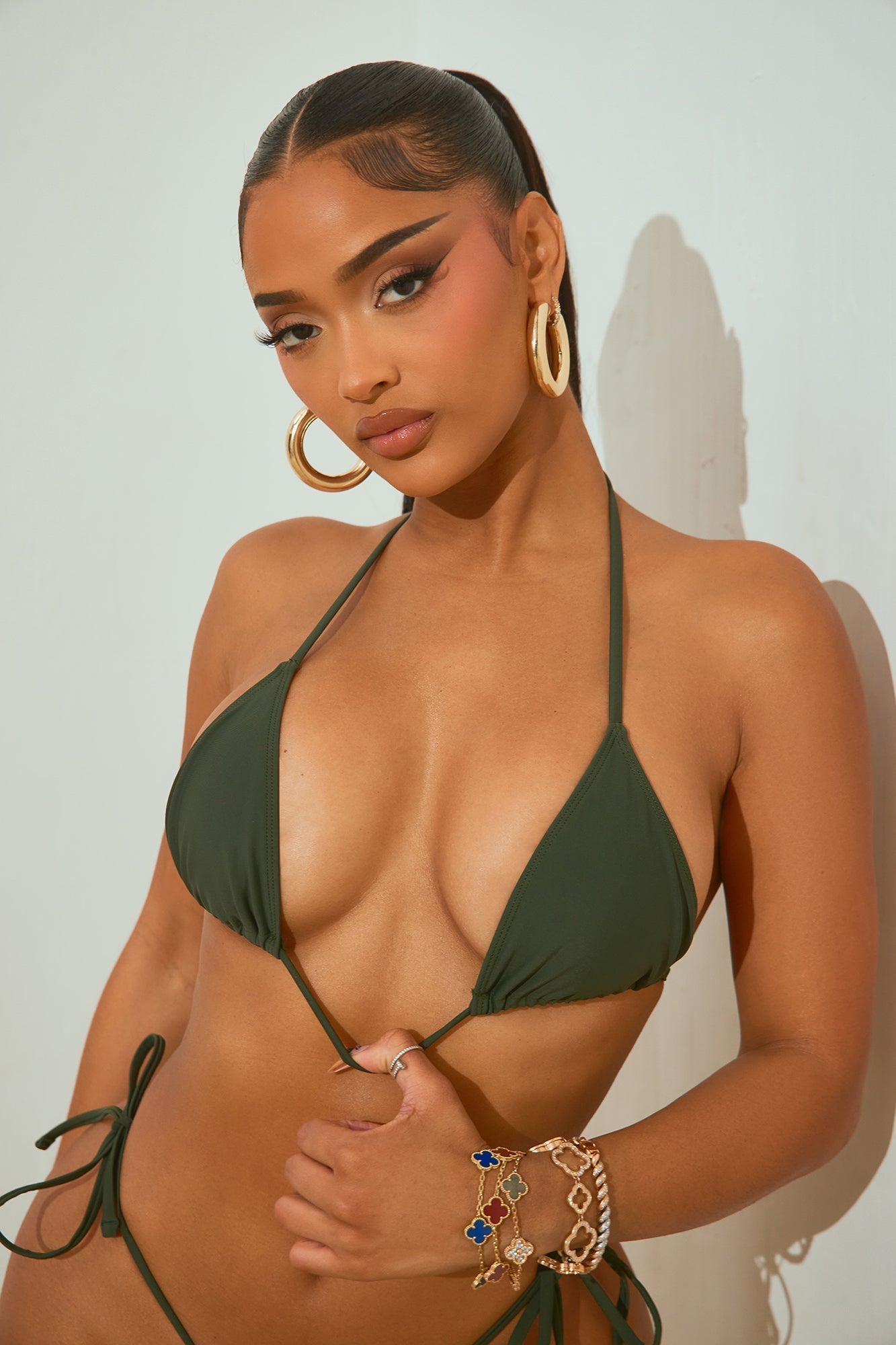 Maui Mix And Match Triangle Bikini Top - Olive