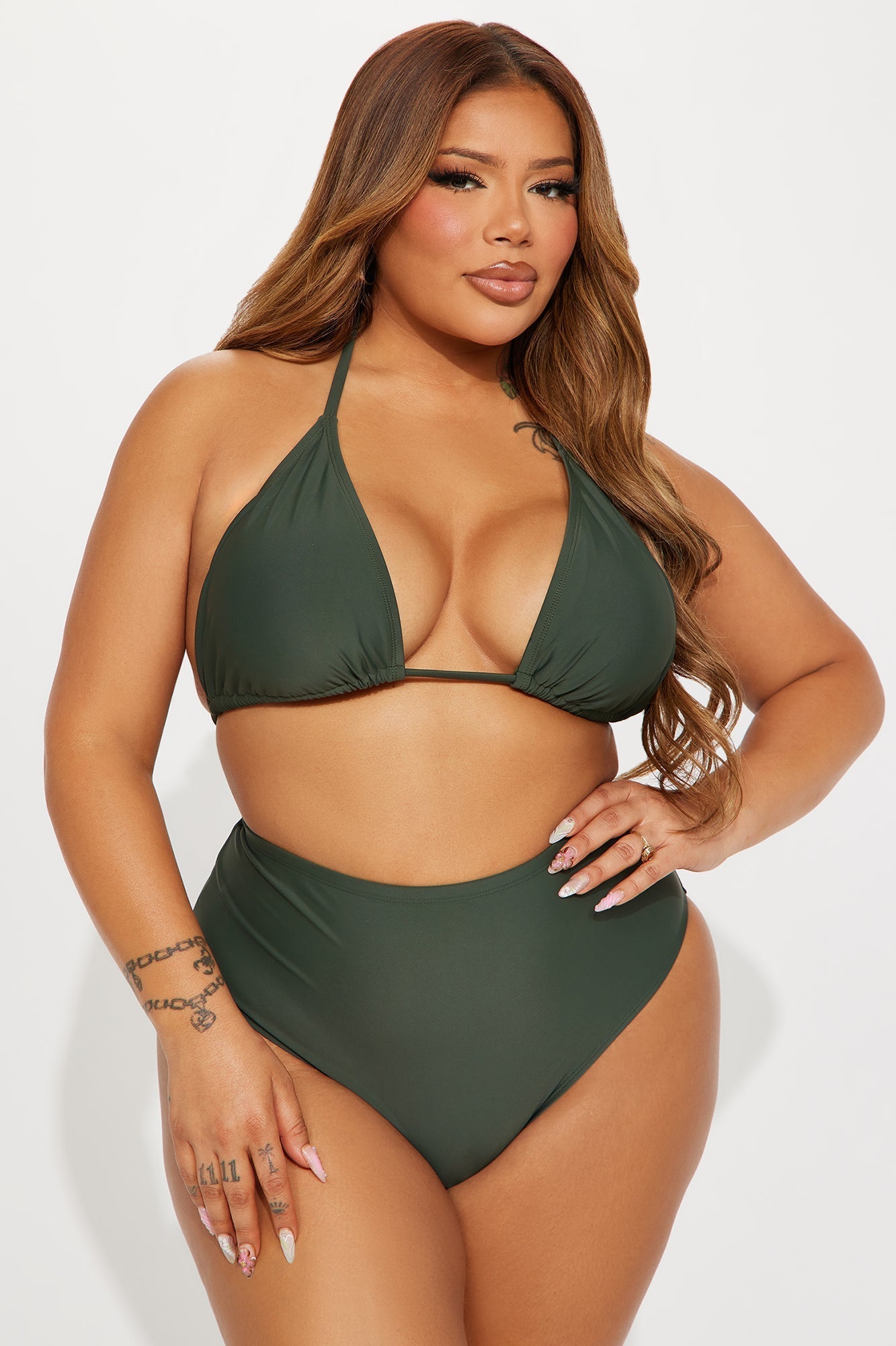 Maui Mix And Match Triangle Bikini Top - Olive
