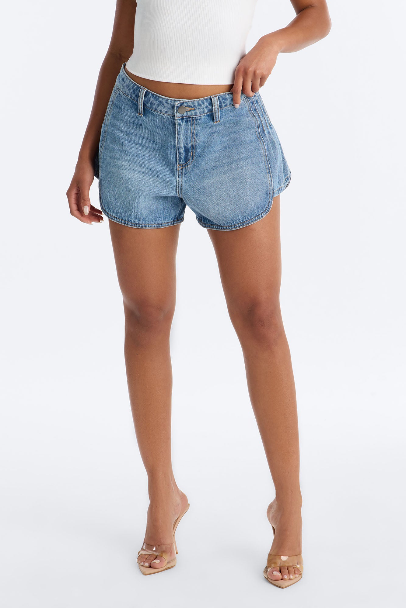 Flutter Dolphin Denim Shorts - Medium Wash