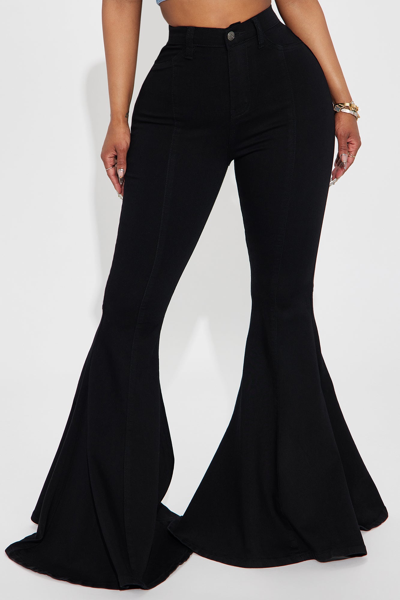 Astria Stretch Extreme Flare Jeans - Black Wash
