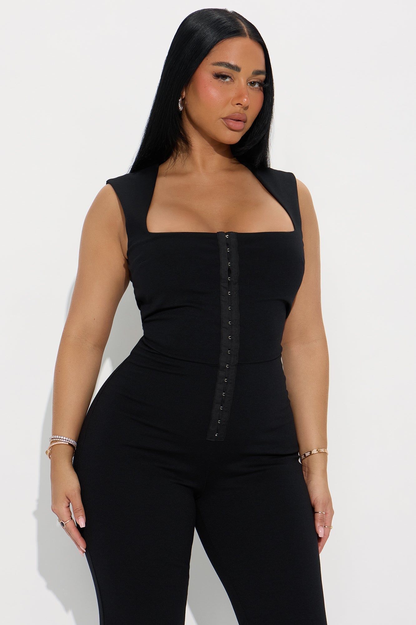 Stay With Me Ponte Flare Jumpsuit - Black