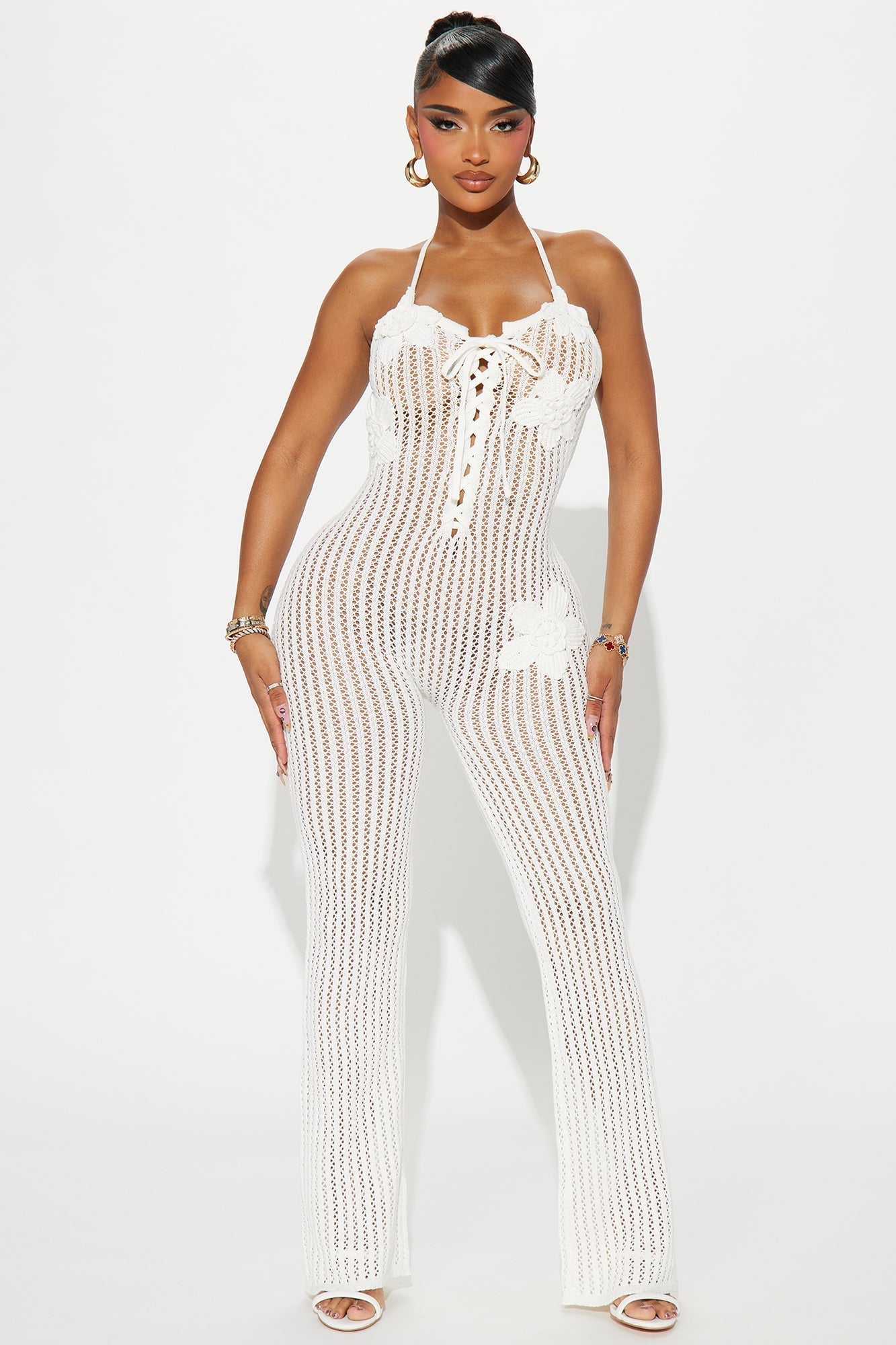 Kayley Crochet Jumpsuit - Cream
