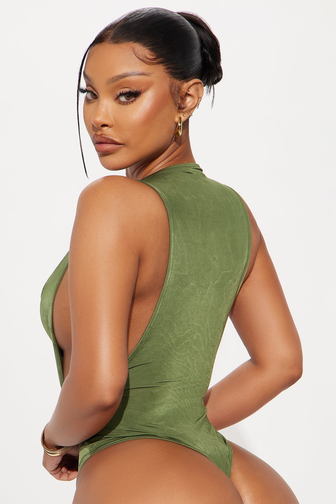 Martina Double Lined Bodysuit - Olive