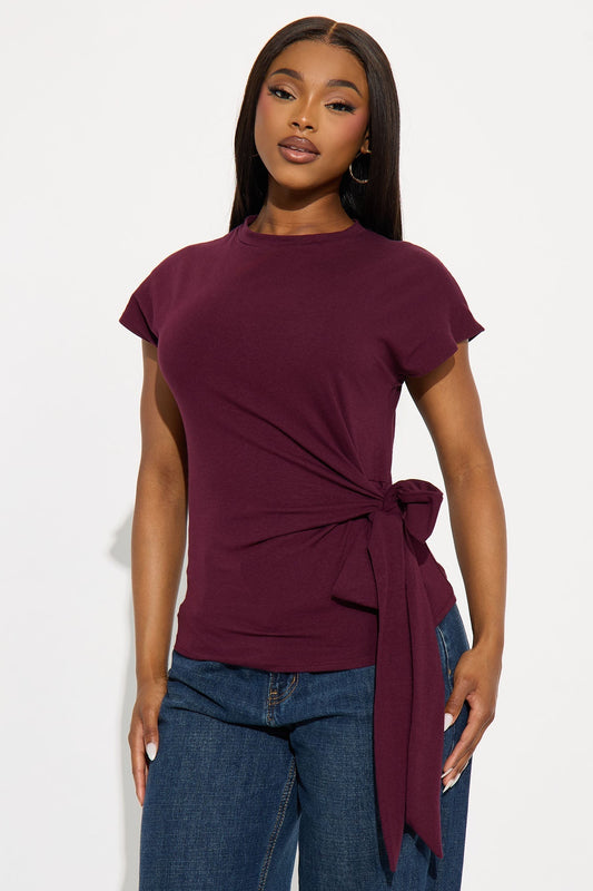 Penny Tie Waist Tshirt - Plum