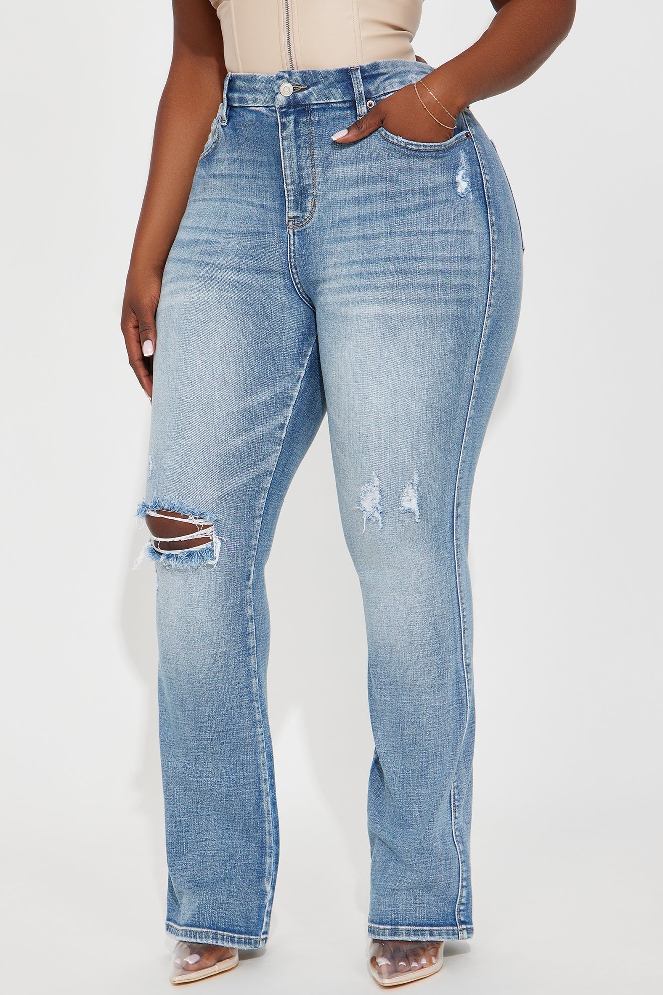 No Comparison Stretch Bootcut Jeans - Medium Wash