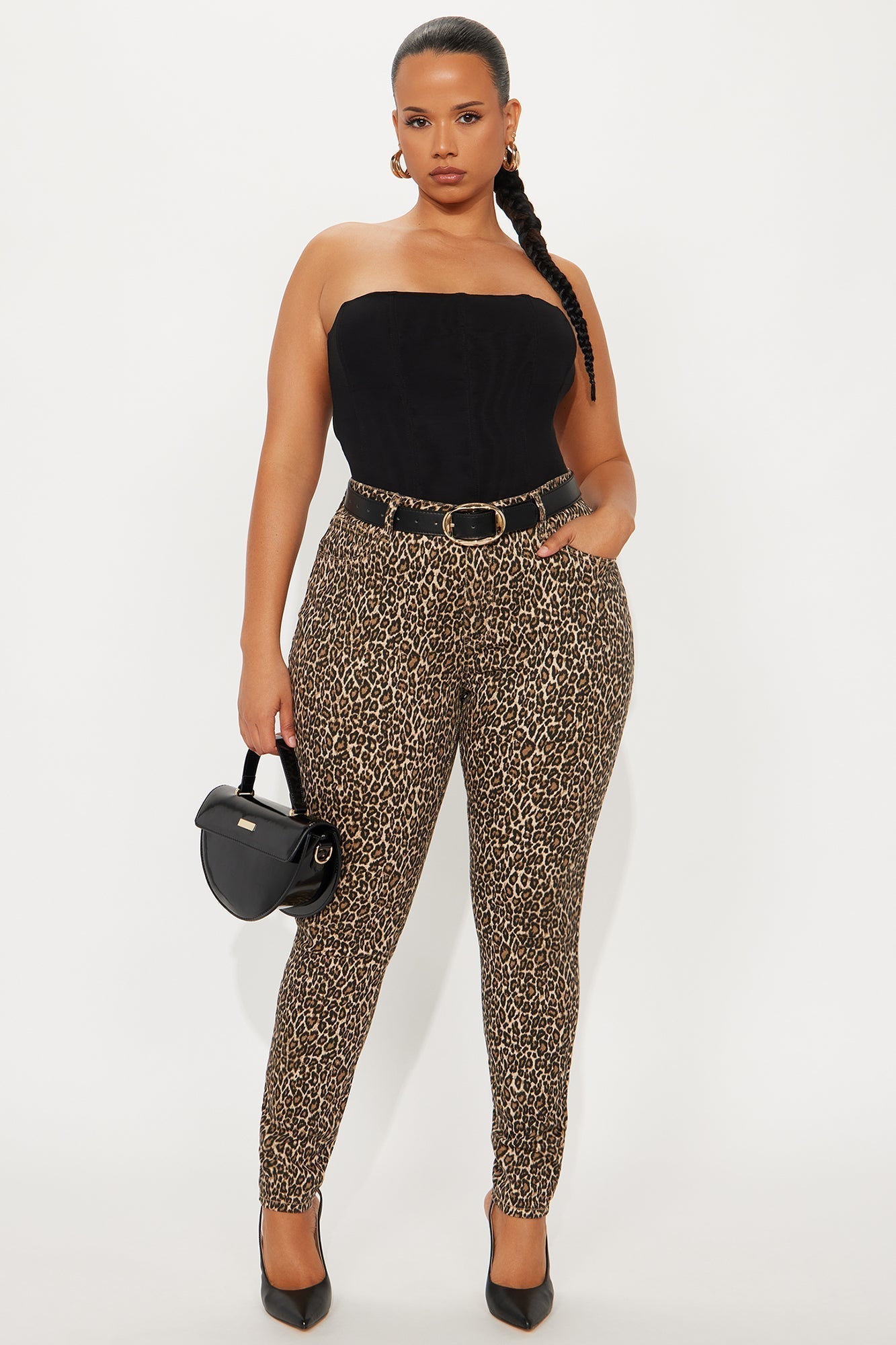 Skinny Uniform Leopard Pants - Mocha/combo