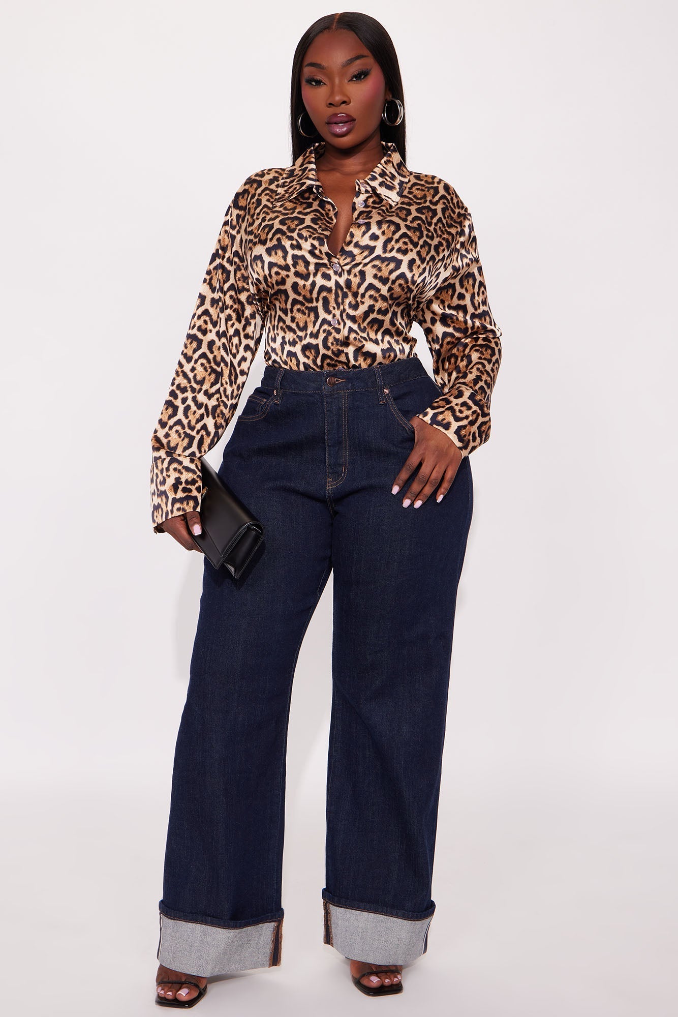 In Motion Leopard Satin Shirt - Leopard