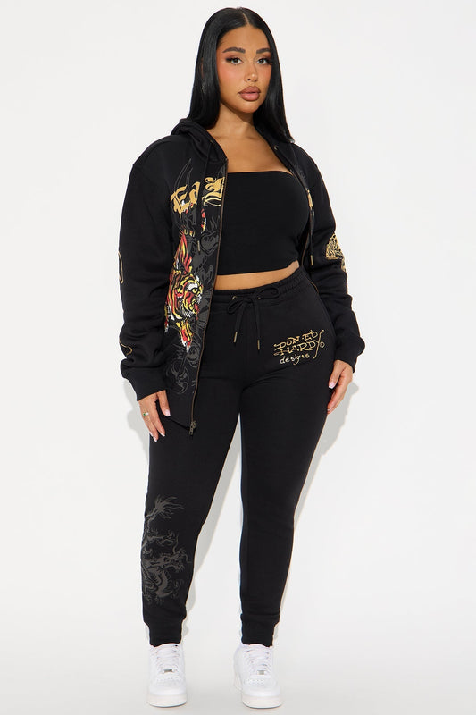 Ed Hardy Deja Vu Tiger Jogger - Black