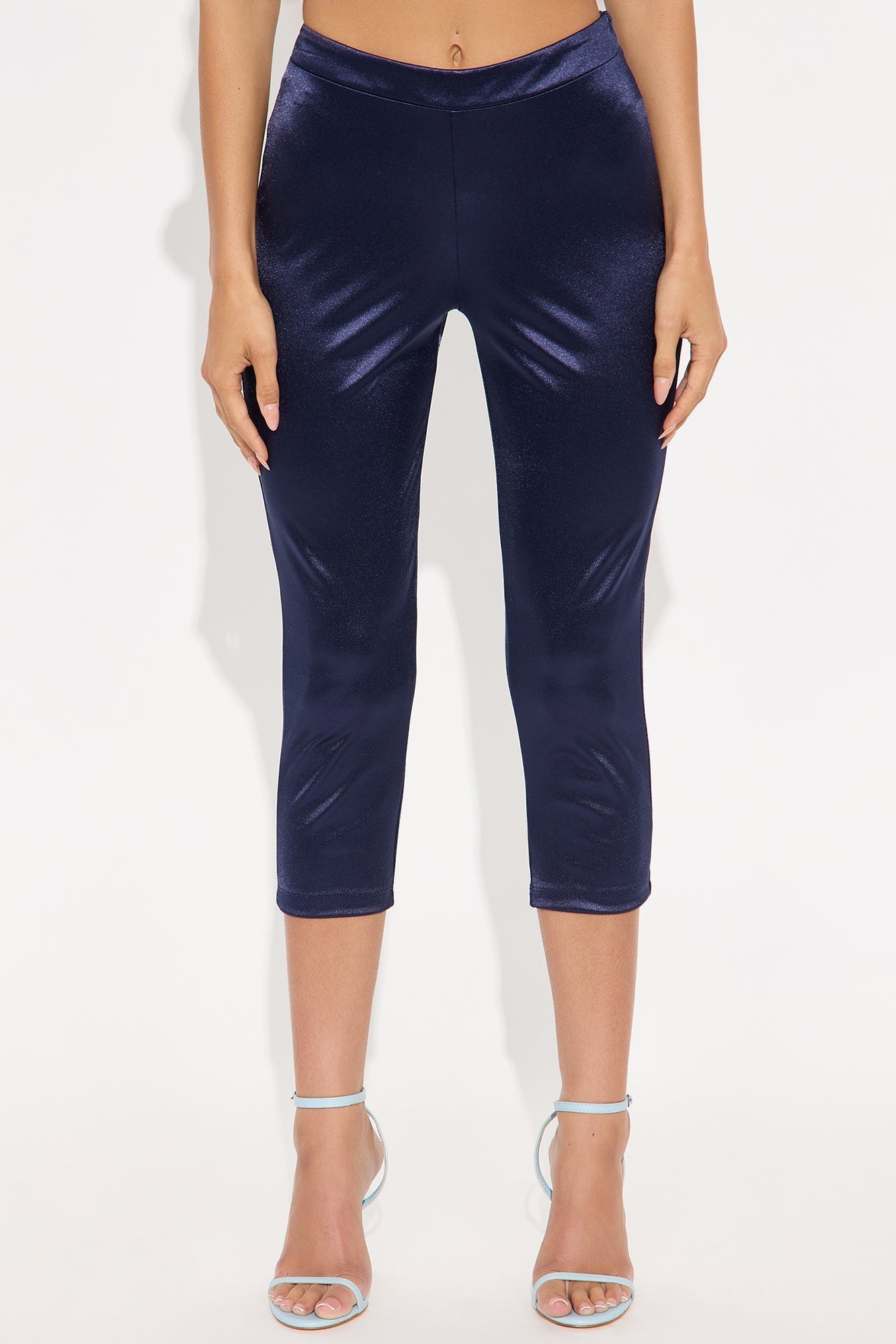 Selene Satin Capri Pant 21″ - Navy