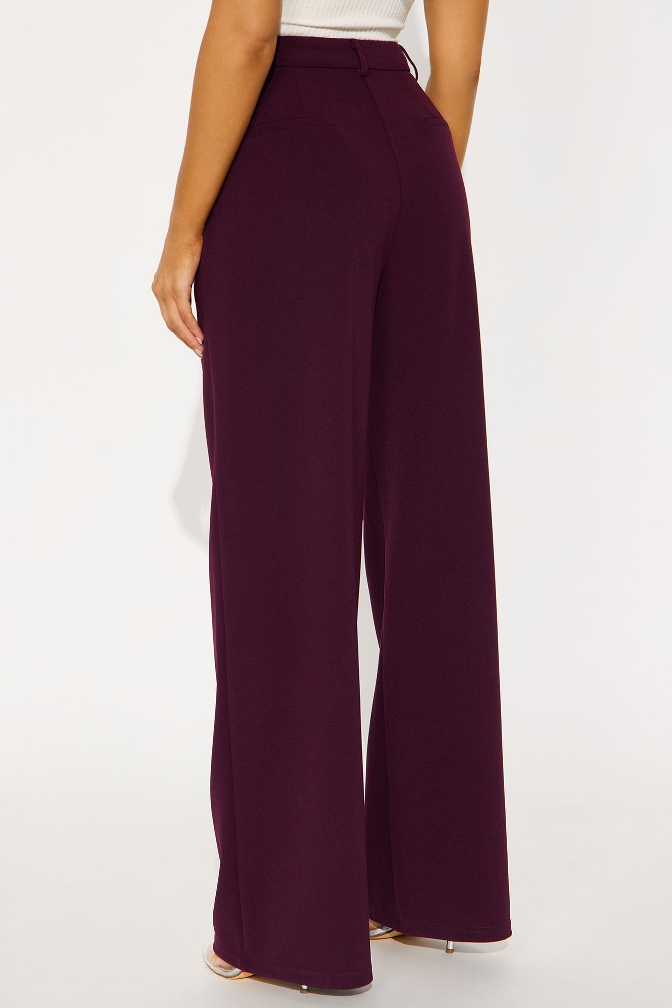 Elma Wide Leg Trouser - Eggplant