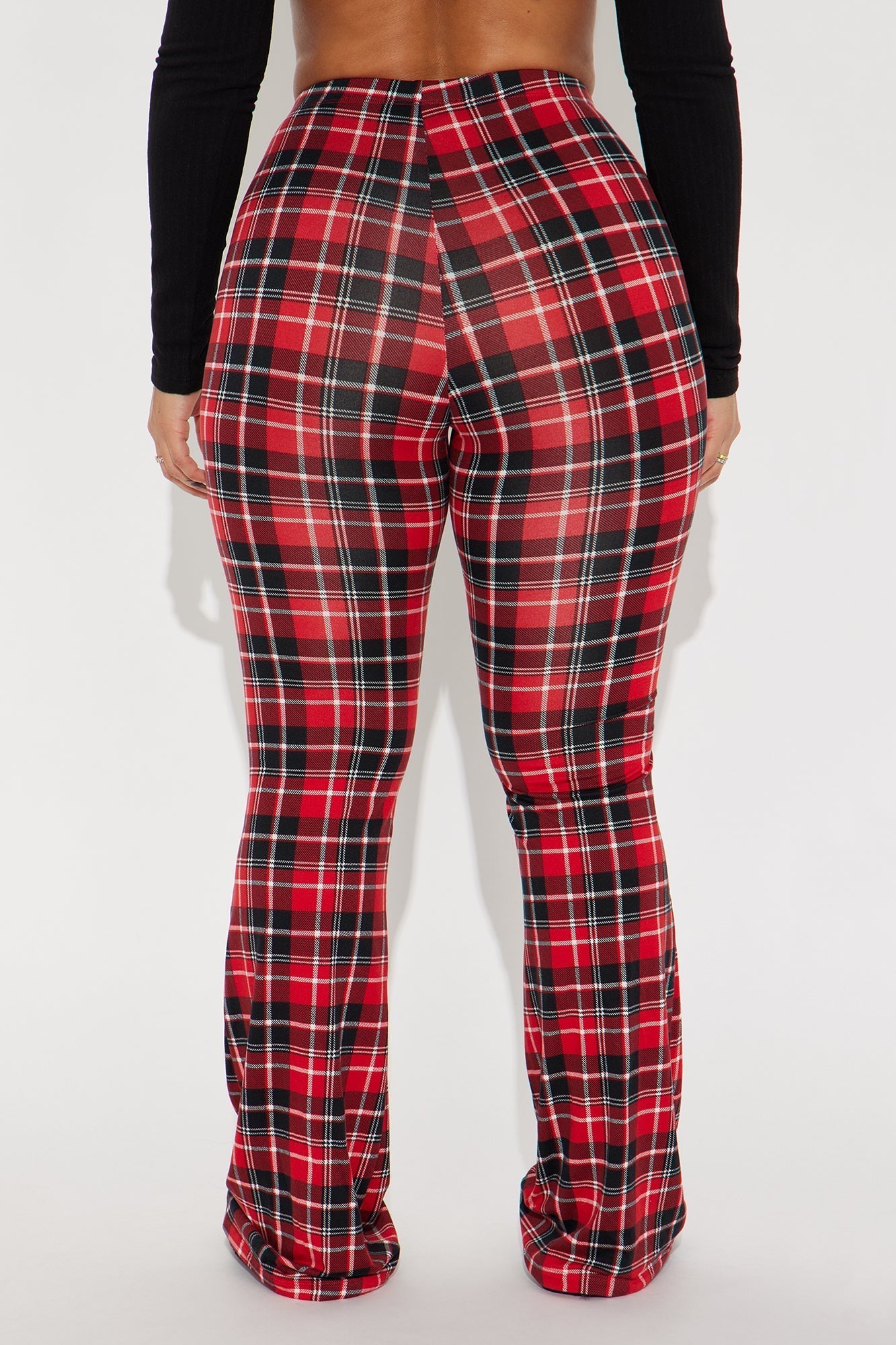 Anastasia Plaid Flare Pant - Red/combo