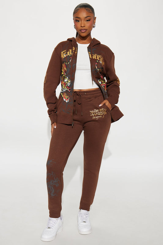 Ed Hardy Double Take Tiger Jogger - Brown