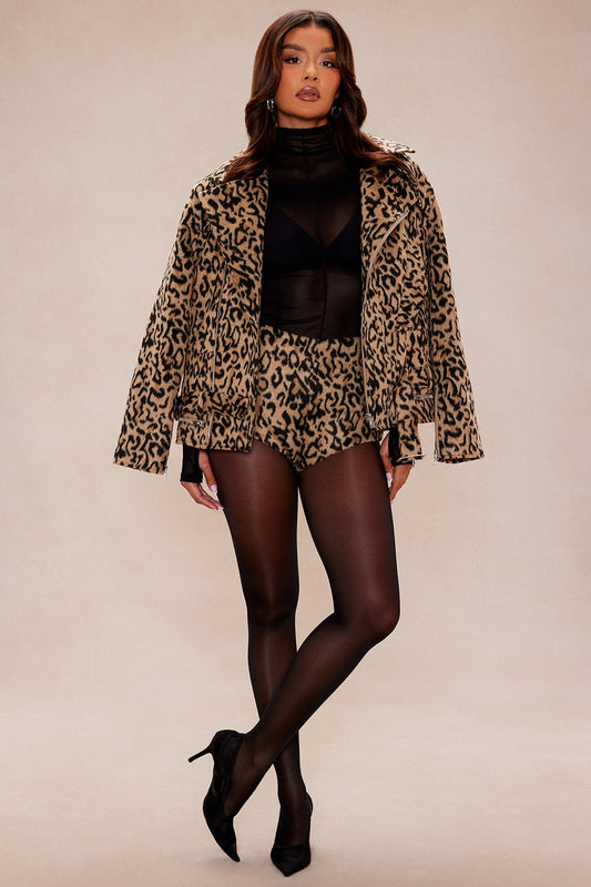 Tanesha Wool Short - Leopard