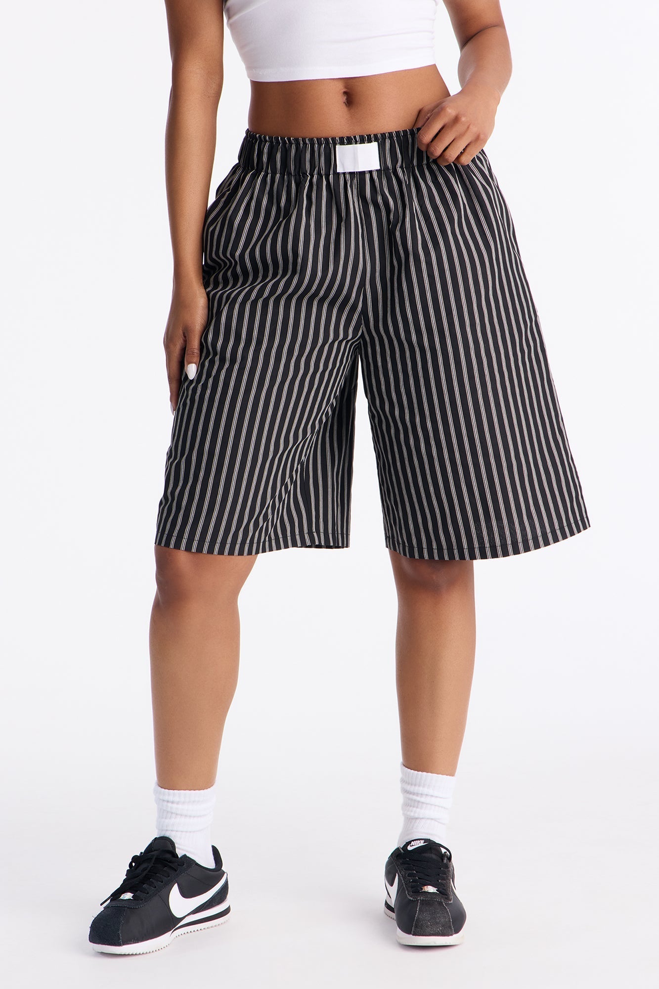Aurora Striped Boxer Short - Black/White